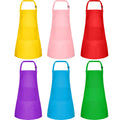 BOUBONI 6 Pack Kids Aprons - Adjustable Chef Aprons with Pockets for Painting, Cooking, Baking, Crafting (6 Colors)