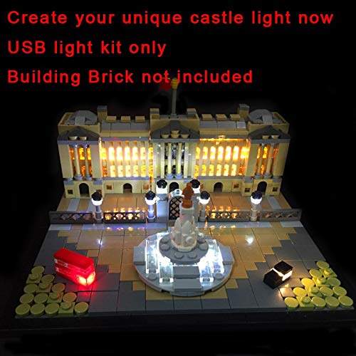 Bowerful 1-Pack LED Down Lights for Building Bricks – USB Powered, Warm White, Remote Dimmer & Timer
