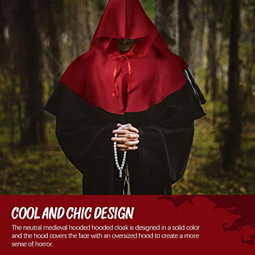 Boyiee Unisex Medieval Hood Cowl - Grim Cloak & Plague Doctor Hat for Cosplay Costume