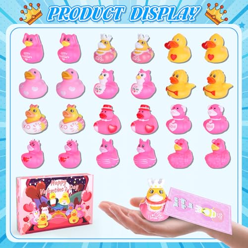 BOZILY 24 Pink Rubber Ducks Bulk Pack – Mini Bath Toys for Parties, Cruises & Prizes
