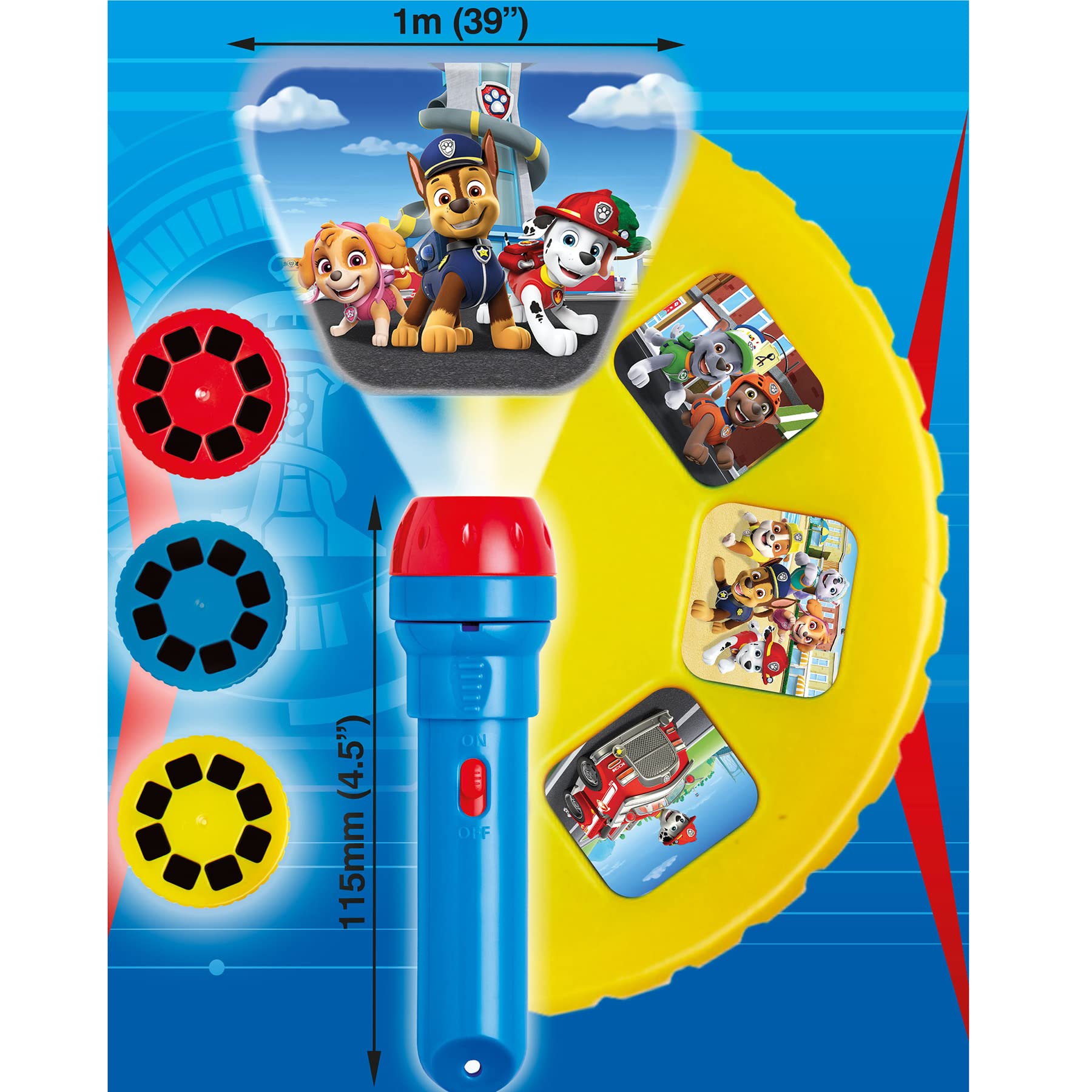 Brainstorm Toys PAW Patrol Flashlight and Projector - 24 Color Images, 3 Slide Discs, Multicolor