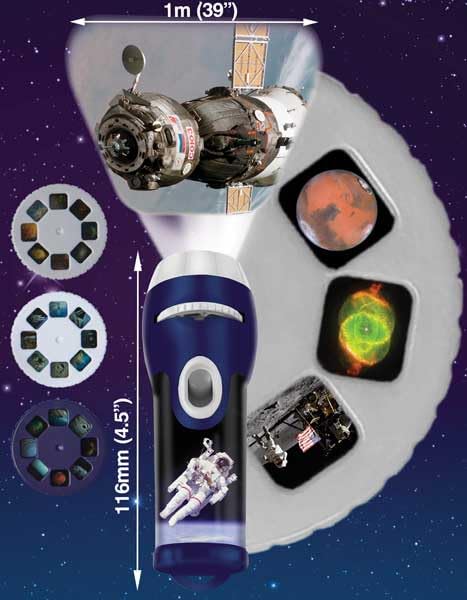 Brainstorm Toys Space Torch and Projector - 24 NASA Images, Up to 1m Wide, Ages 3+