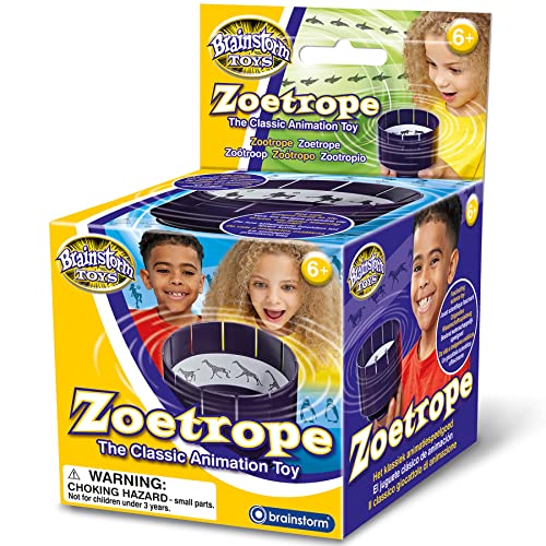 Brainstorm Toys Zoetrope – Classic 19th Century Animation Toy with 18 Strips & Draw-Your-Own