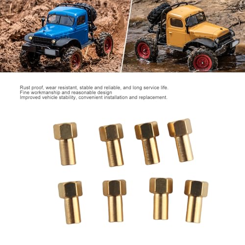 Brass Hex Nut Set 8Pcs for SCX24 RC Car – 5mm Thread Lock Nuts, Gold Finish