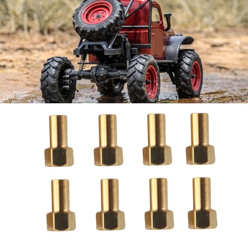 Brass Hex Nut Set 8Pcs for SCX24 RC Car – 5mm Thread Lock Nuts, Gold Finish