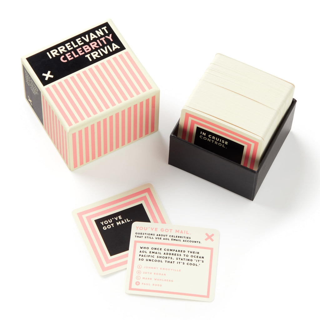 Brass Monkey Irrelevant Celebrity Trivia Game – 200 Cards with Misleading Categories