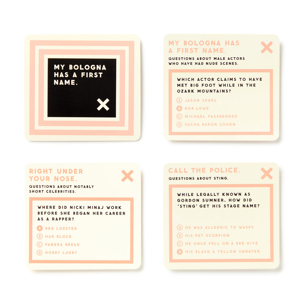 Brass Monkey Irrelevant Celebrity Trivia Game – 200 Cards with Misleading Categories