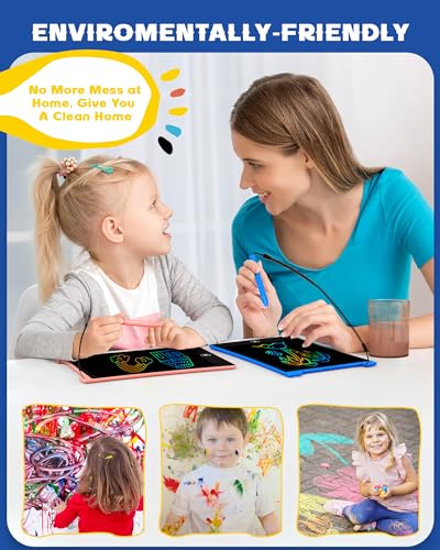 bravokids 3-Pack LCD Writing Tablet for Kids 3-8 Years – 8.5 Inch Colorful Doodle Board with 6 Stylus Pens