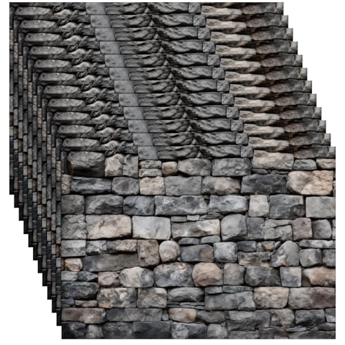 Brick Gray Dollhouse Wallpaper - 35 Self-Adhesive Sheets for Miniature Rooms