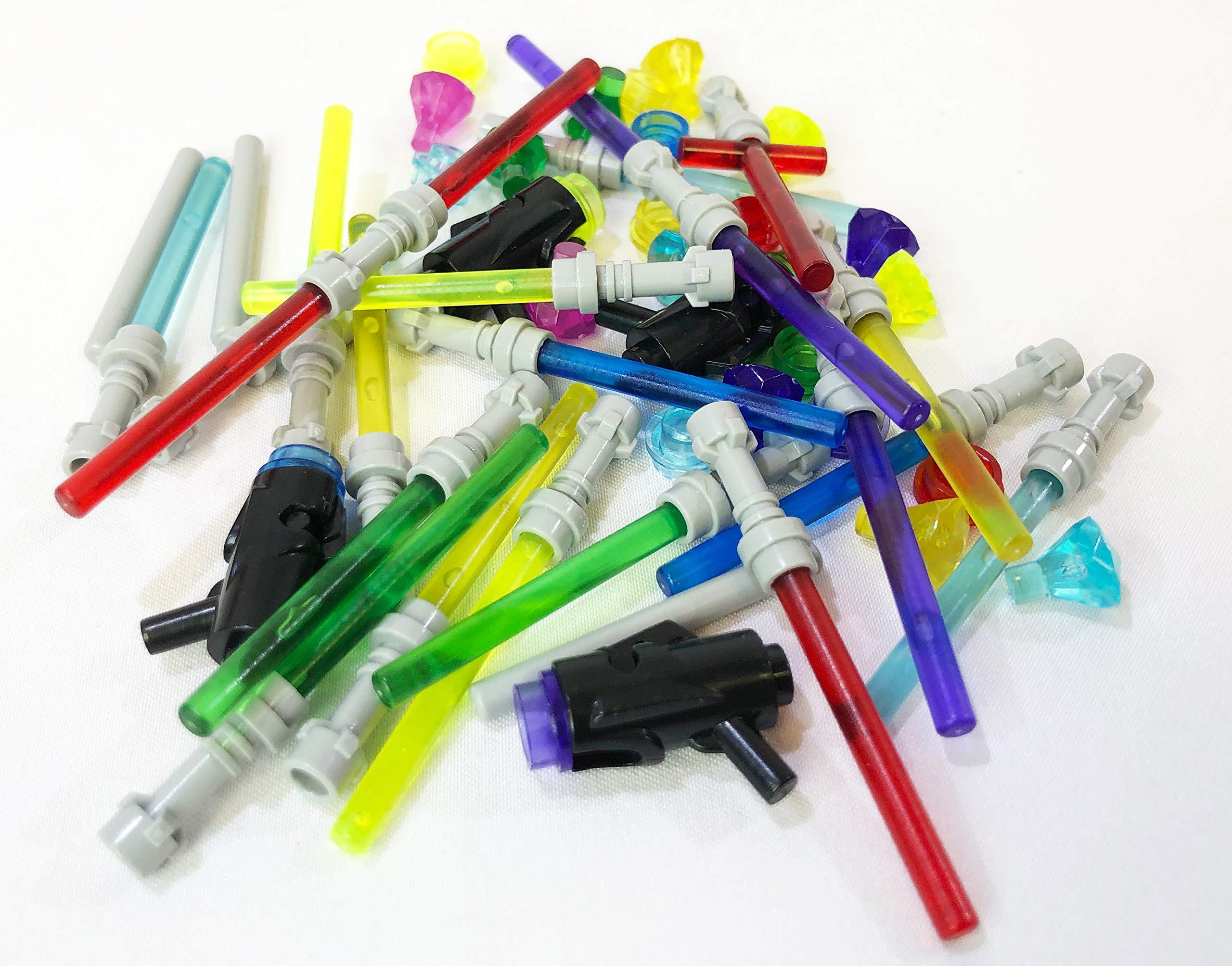 Brick Loot Light Saber & Blaster Weapons Pack – 75+ Mini Accessories for Minifigures