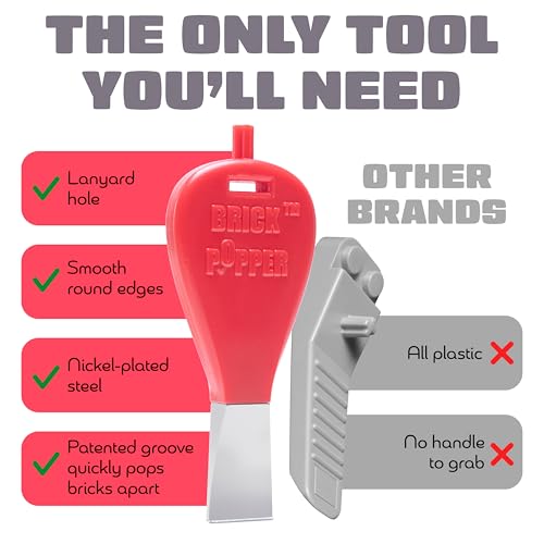 Brick Popper Brick Separator Tool - Fast Block Remover for Kids & Adults - Red
