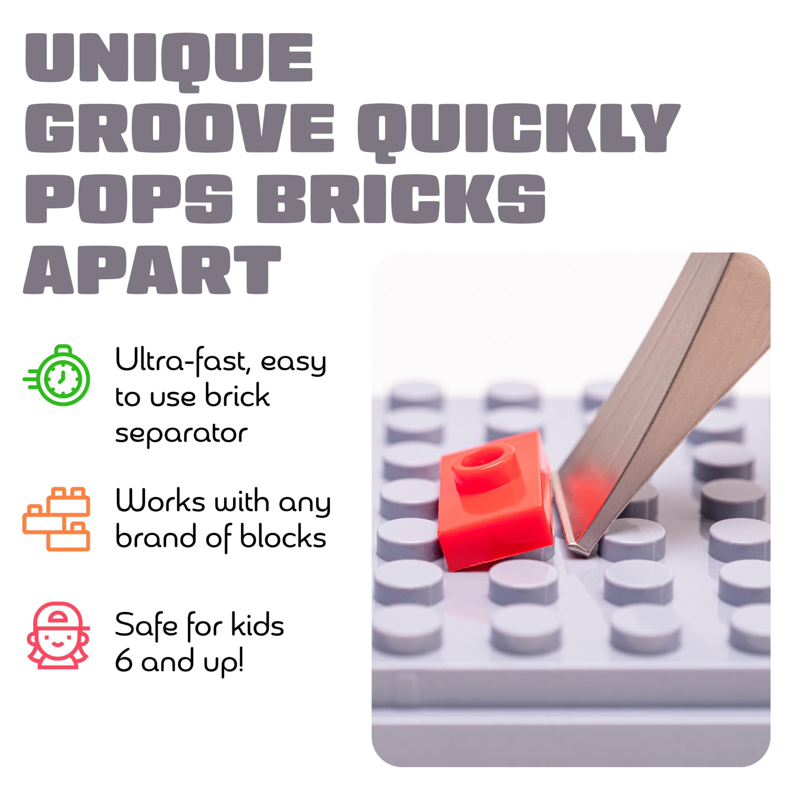 Brick Popper Brick Separator Tool - Fast Block Remover for Kids & Adults - Red