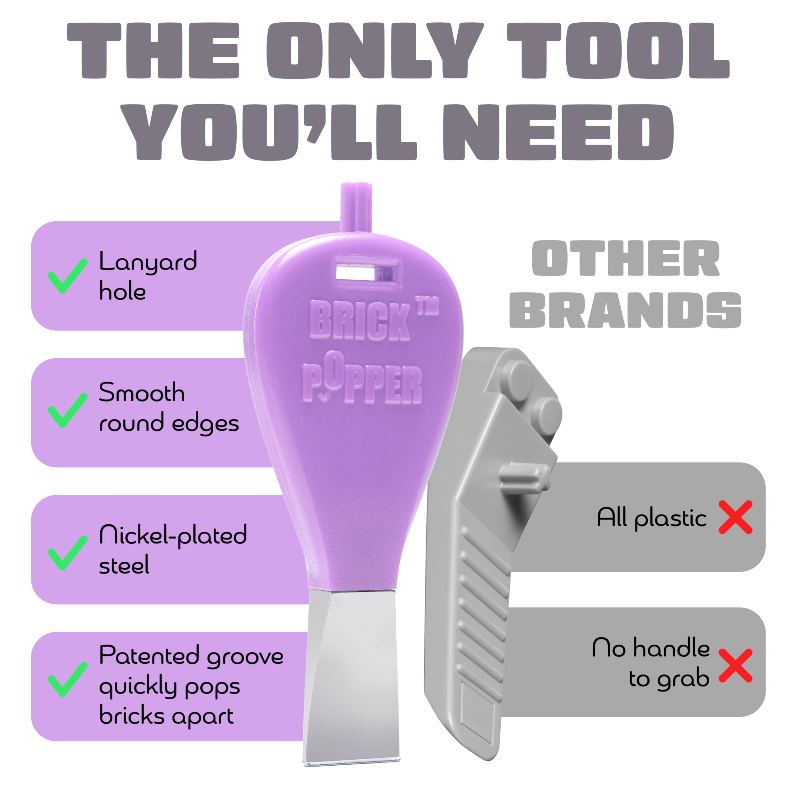 Brick Popper Purple – Fast Brick Separator Tool for Kids & Adults, Universal Fit