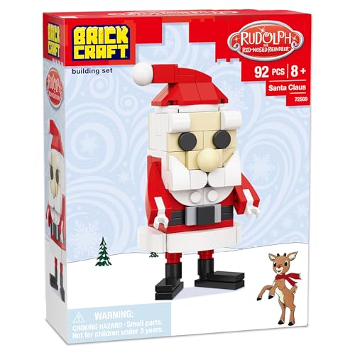 Brickcraft Rudolph Santa Claus Building Kit – 92 Piece Holiday Décor Set for Ages 8+