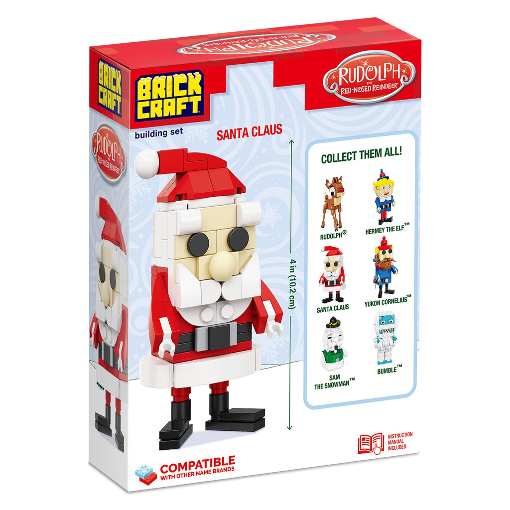 Brickcraft Rudolph Santa Claus Building Kit – 92 Piece Holiday Décor Set for Ages 8+
