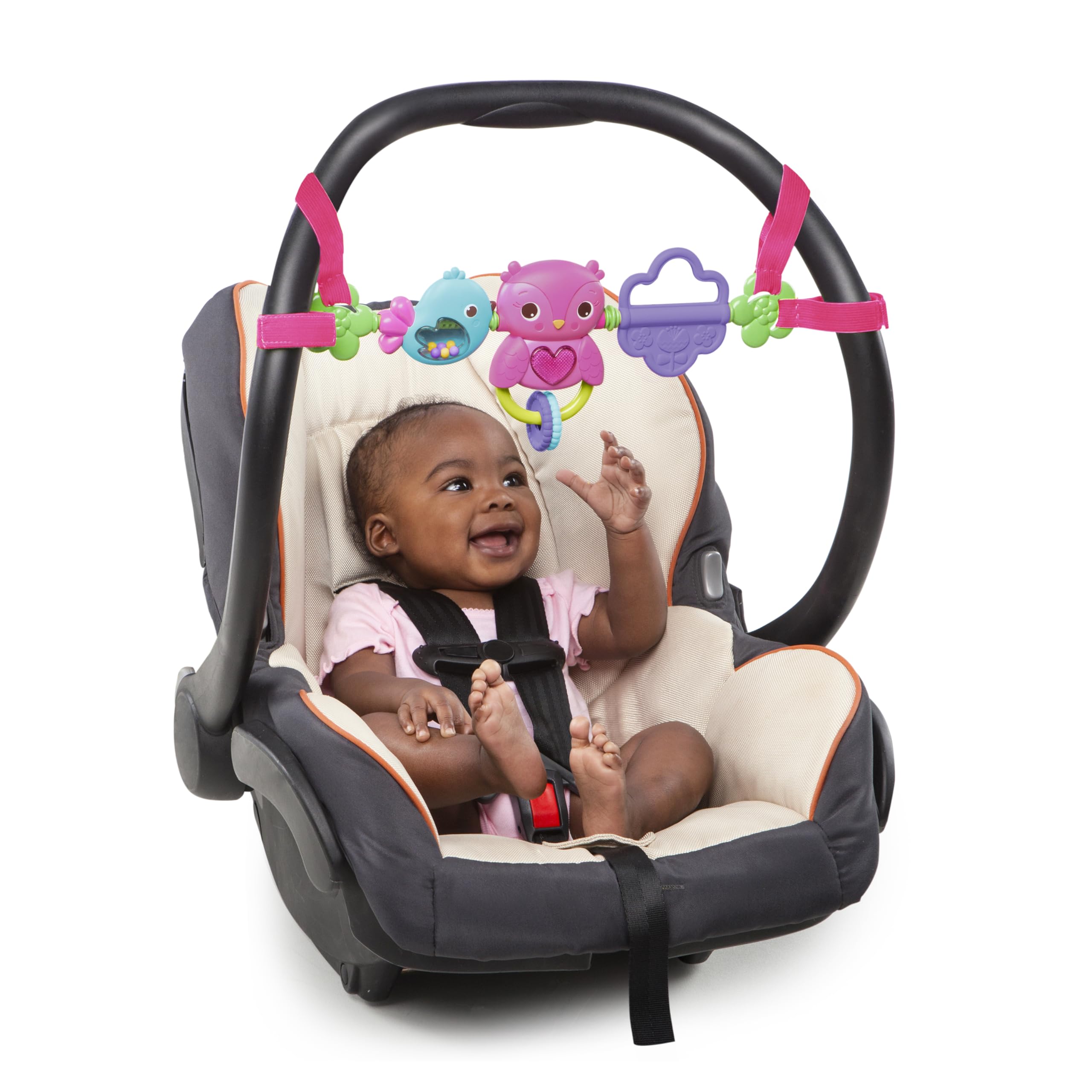 Bright Starts Busy Birdies Carrier Toy Bar - Musical Lights & Activities for Newborns+