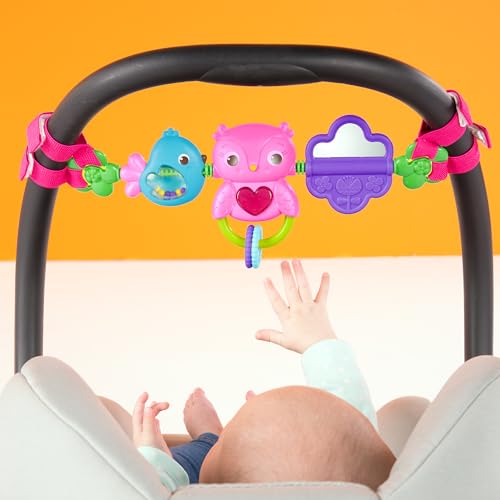 Bright Starts Busy Birdies Carrier Toy Bar - Musical Lights & Activities for Newborns+