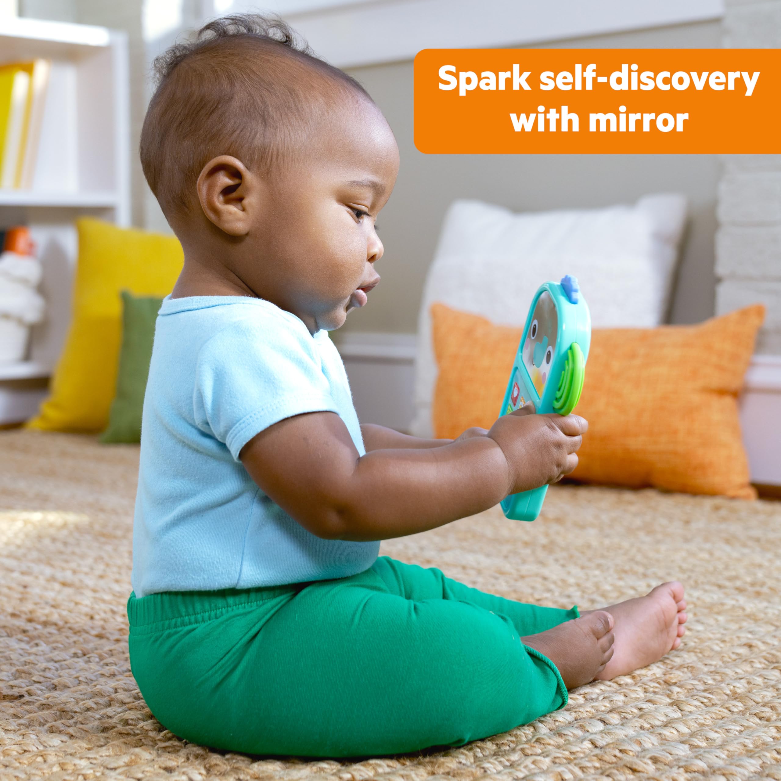 Bright Starts Elephone Baby Phone Toy – Lights, 20+ Sounds & Textured Elephant Ears for 6+ Months