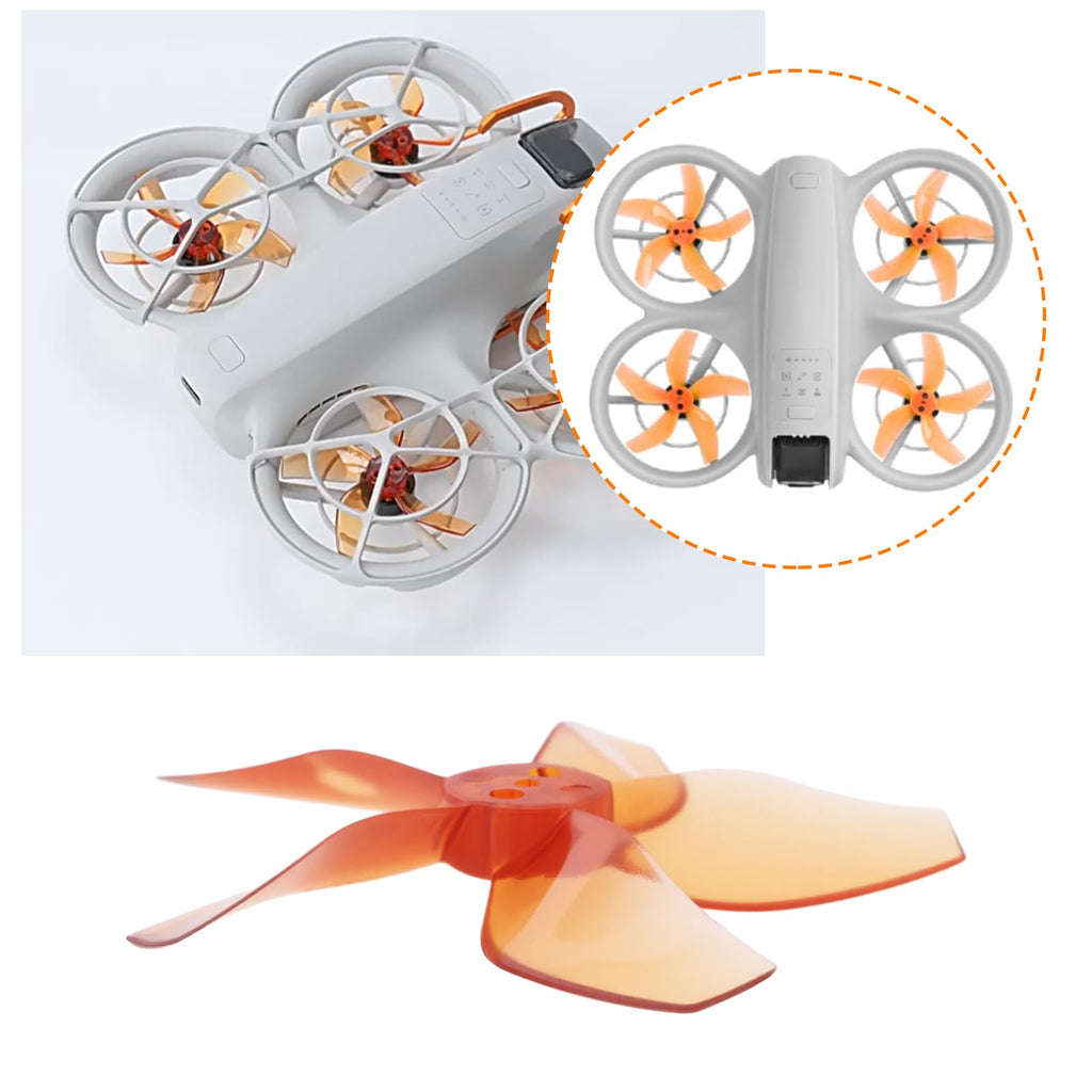 Briny River 5-Blade Propellers for DJI NEO – Orange, Low Noise, Quick Release (4 Pack with Screwdriver)