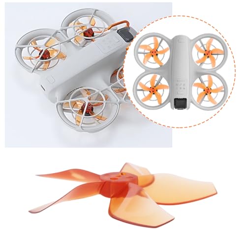 Briny River 5-Blade Propellers for DJI NEO – Orange, Low Noise, Quick Release (4 Pack with Screwdriver)