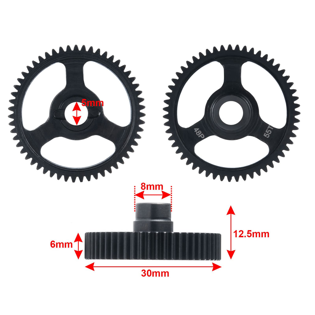 BRKRC 48P Steel Spur Gear 55T/62T for 1/10 Ford Bronco 4-Tec 2.0 Upgrade