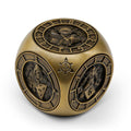Bronze Metal Spinner Dice Set – 7-in-1 Polyhedral RPG Dice for D&D and TTRPGs
