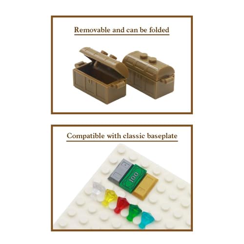 BroTex 172-Piece Pirate Treasure Building Brick Set - Gold Bars, Gems, and More