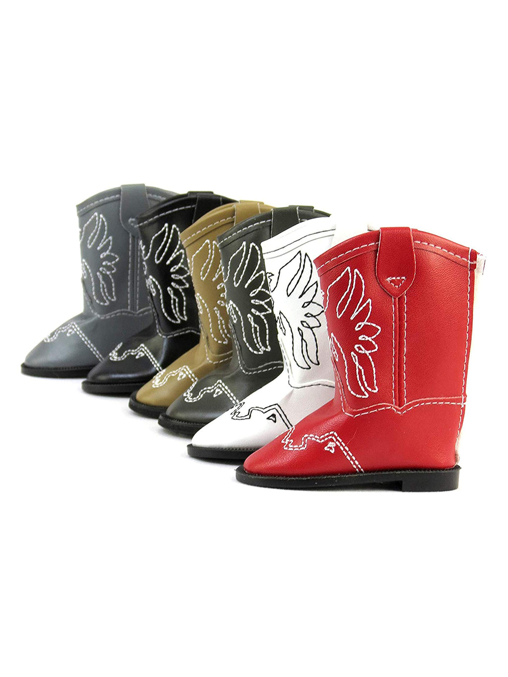 Brown American Eagle Cowgirl Boots for 18-Inch Dolls – Handmade with Velcro Closures