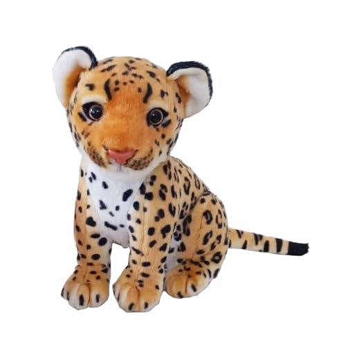 Brown Cheetah Stuffed Animal 8 Inch - Realistic Plush Toy by TUKVESZE