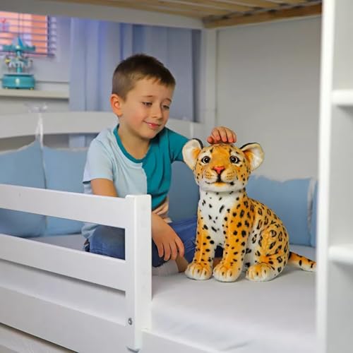 Brown Cheetah Stuffed Animal 8 Inch - Realistic Plush Toy by TUKVESZE