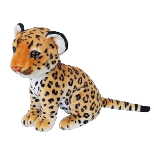 Brown Cheetah Stuffed Animal 8 Inch - Realistic Plush Toy by TUKVESZE