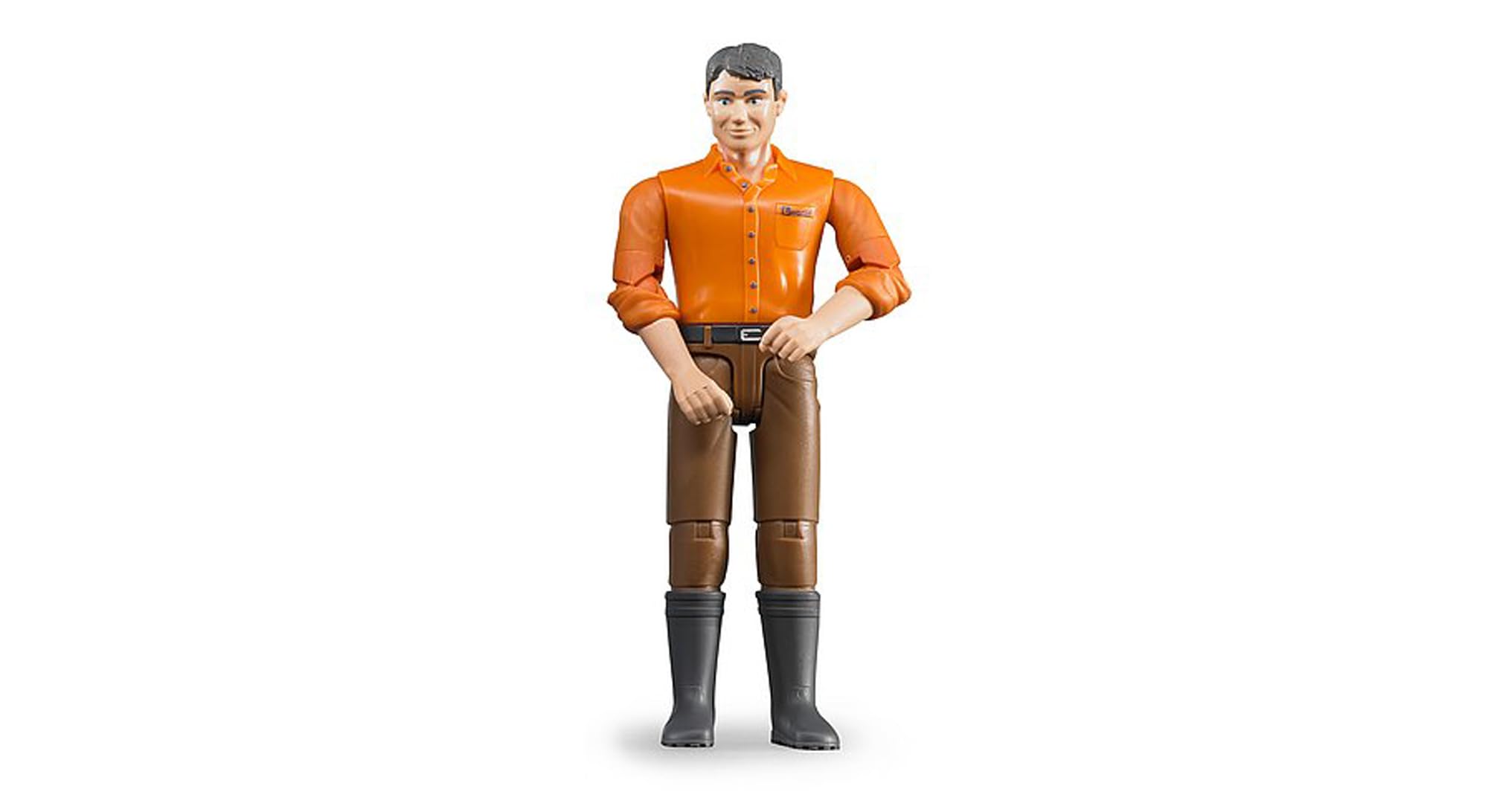 Bruder Man Figure (Light Skin, Brown Jeans) – 1:16 Scale Poseable bworld Figure