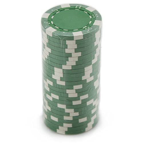 Brybelly 50 Clay Composite Striped Dice Poker Chips – 11.5g Each