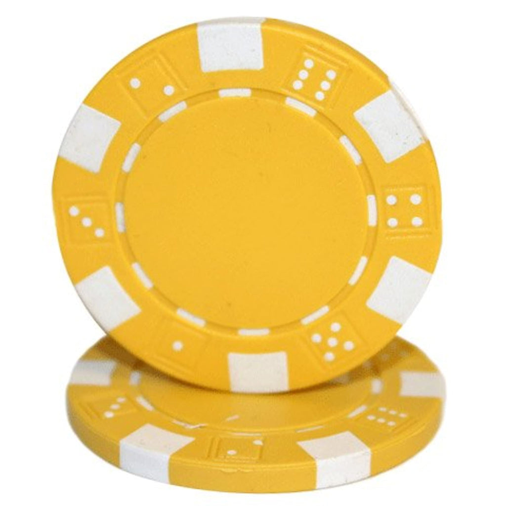 Brybelly 50-Piece Clay Composite Striped Dice Poker Chips – 11.5 Grams Each