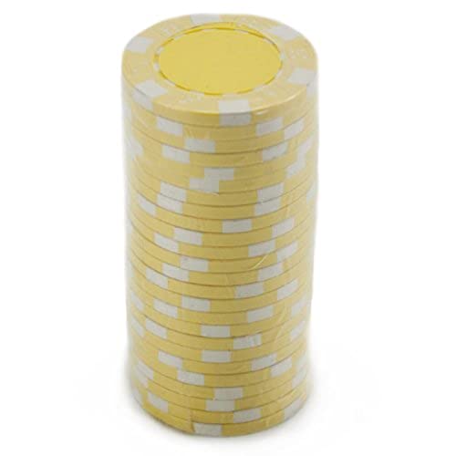 Brybelly 50-Piece Clay Composite Striped Dice Poker Chips – 11.5 Grams Each
