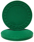 Brybelly 8.5g Clay Composite Poker Chips – Pack of 50, Green – Non-Denominated, Diamond Edge Design
