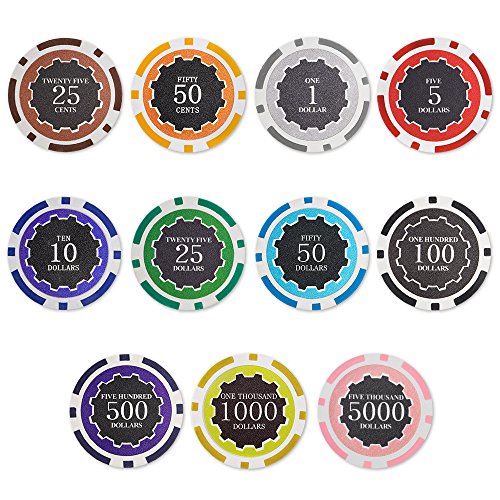Brybelly Eclipse Poker Chips – 14g Clay Composite, 11 Denominations, Pack of 50