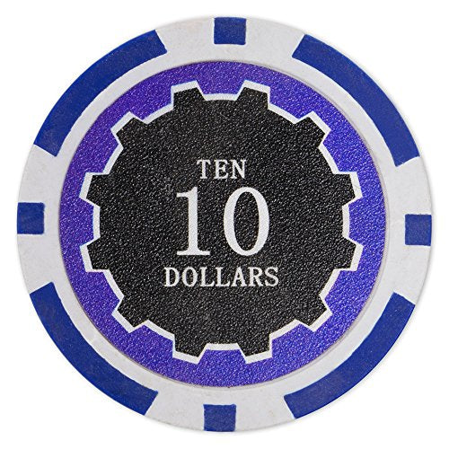 Brybelly Eclipse Poker Chips – Heavyweight 14g Clay Composite, Pack of 50 with 11 Denominations