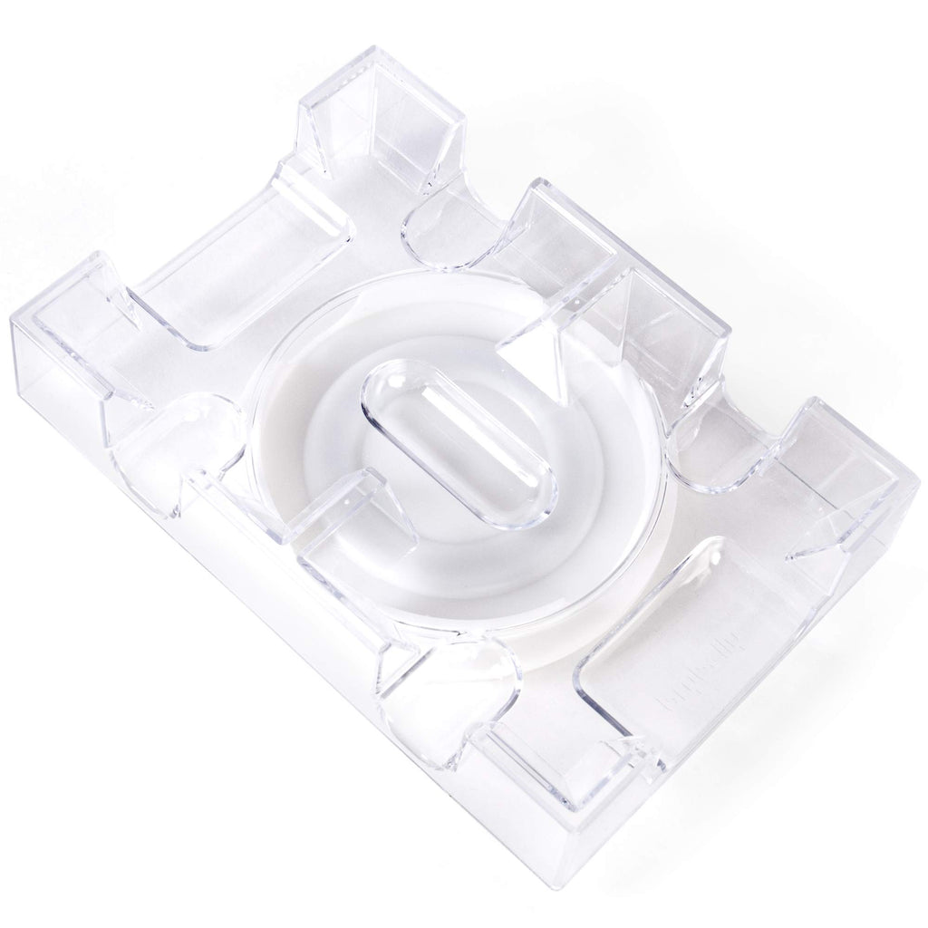 Brybelly Elite Rotating Card Deck Tray – Clear Acrylic Holds 2 Decks, Smooth 360° Spin