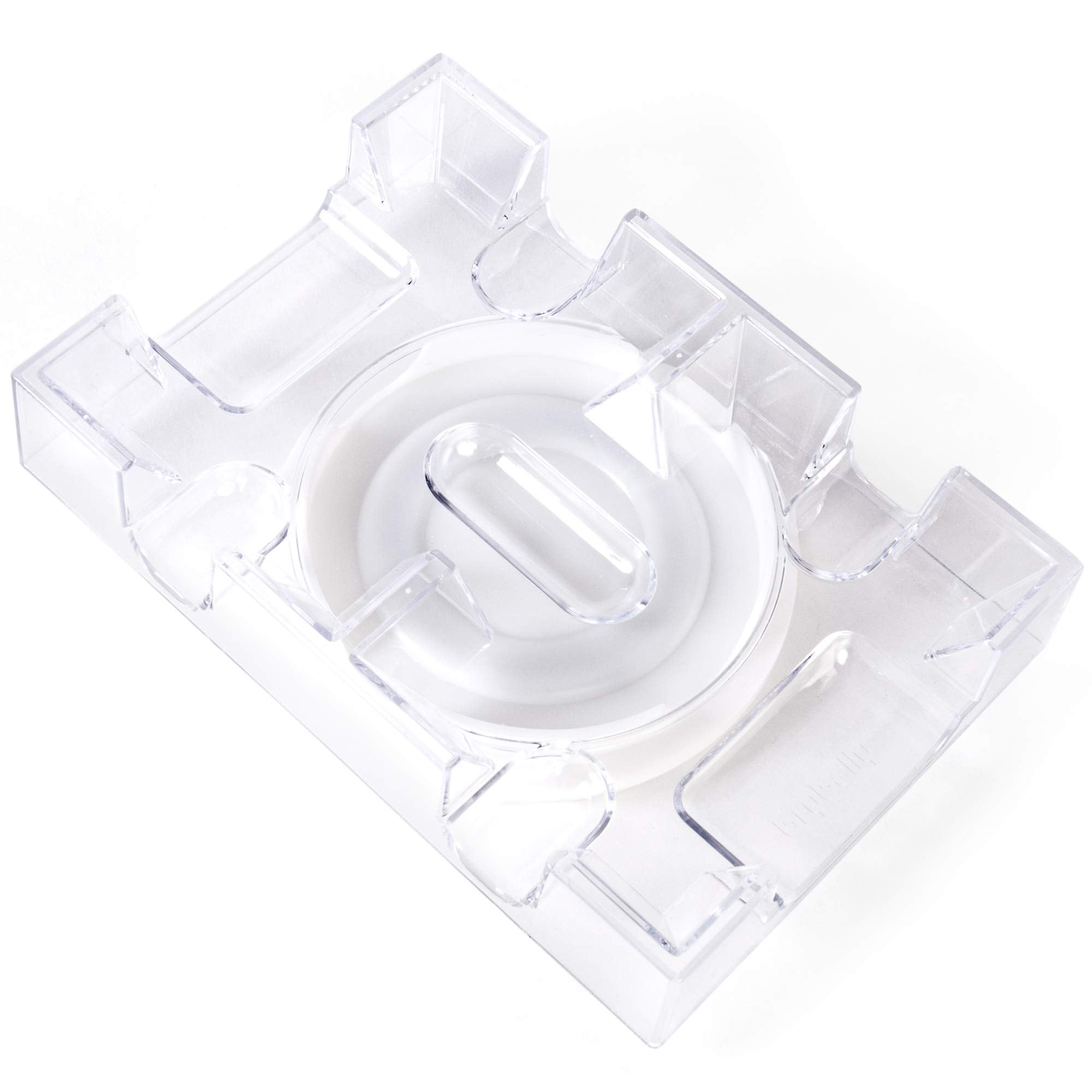 Brybelly Elite Rotating Card Deck Tray – Clear Acrylic Holds 2 Decks, Smooth 360° Spin