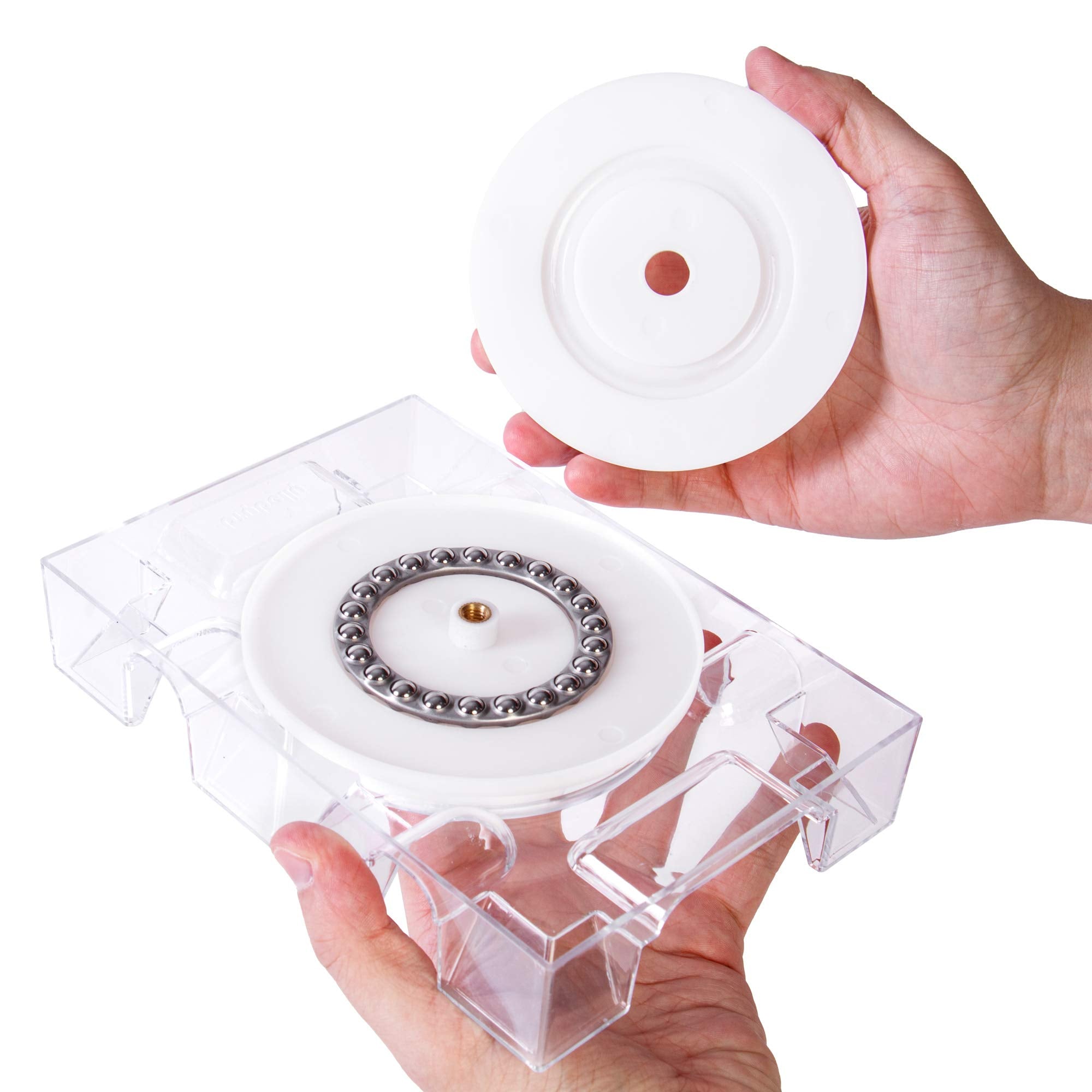 Brybelly Elite Rotating Card Deck Tray – Clear Acrylic Holds 2 Decks, Smooth 360° Spin