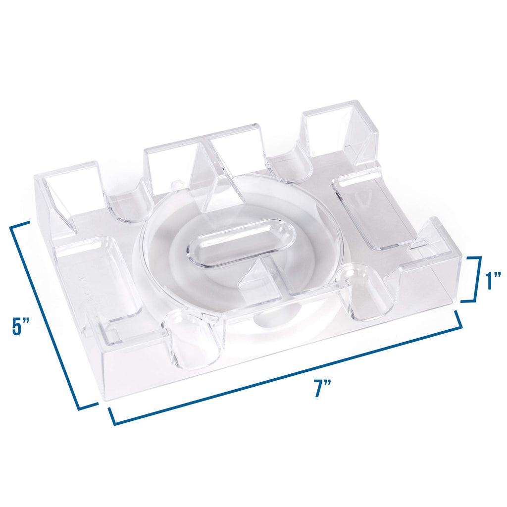 Brybelly Elite Rotating Card Deck Tray – Clear Acrylic Holds 2 Decks, Smooth 360° Spin