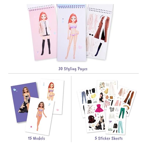 BSCOOL Sticker Dress Up Activity Book for Kids Ages 5+ — Learn Fashion Design with 100+ Stickers and Guides