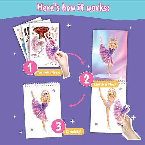 BSCOOL Sticker Dress Up Ballet: 100+ Removable Stickers & Design Guides for Kids Ages 5 and Up