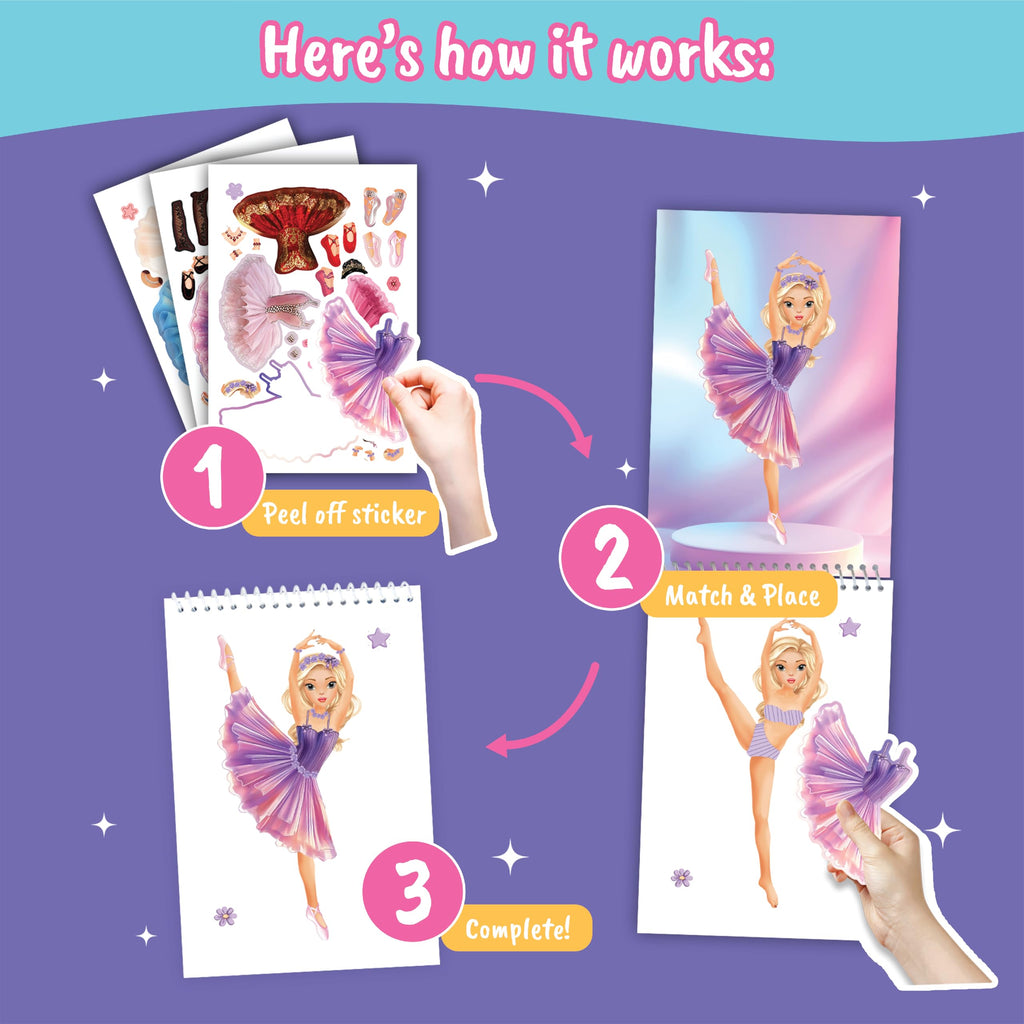BSCOOL Sticker Dress Up Ballet: 100+ Removable Stickers & Design Guides for Kids Ages 5 and Up