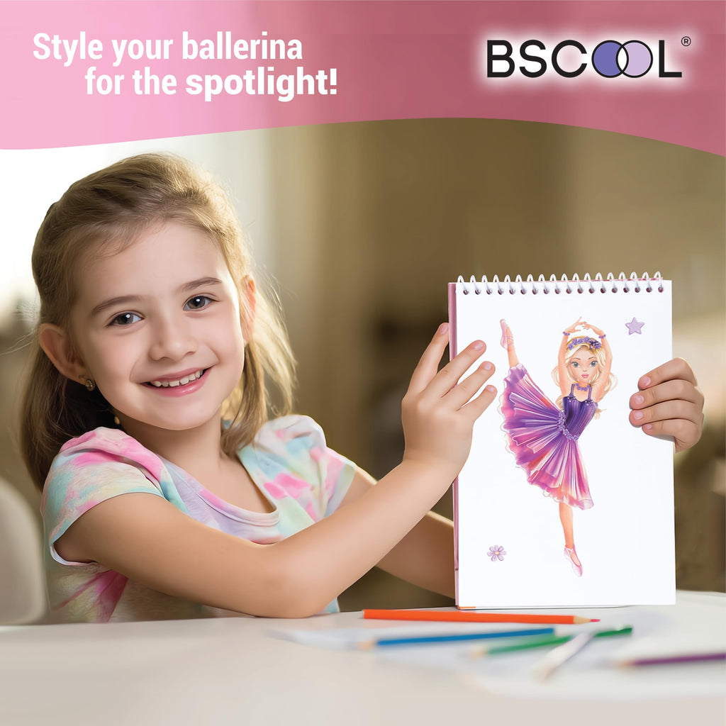 BSCOOL Sticker Dress Up Ballet: 100+ Removable Stickers & Design Guides for Kids Ages 5 and Up