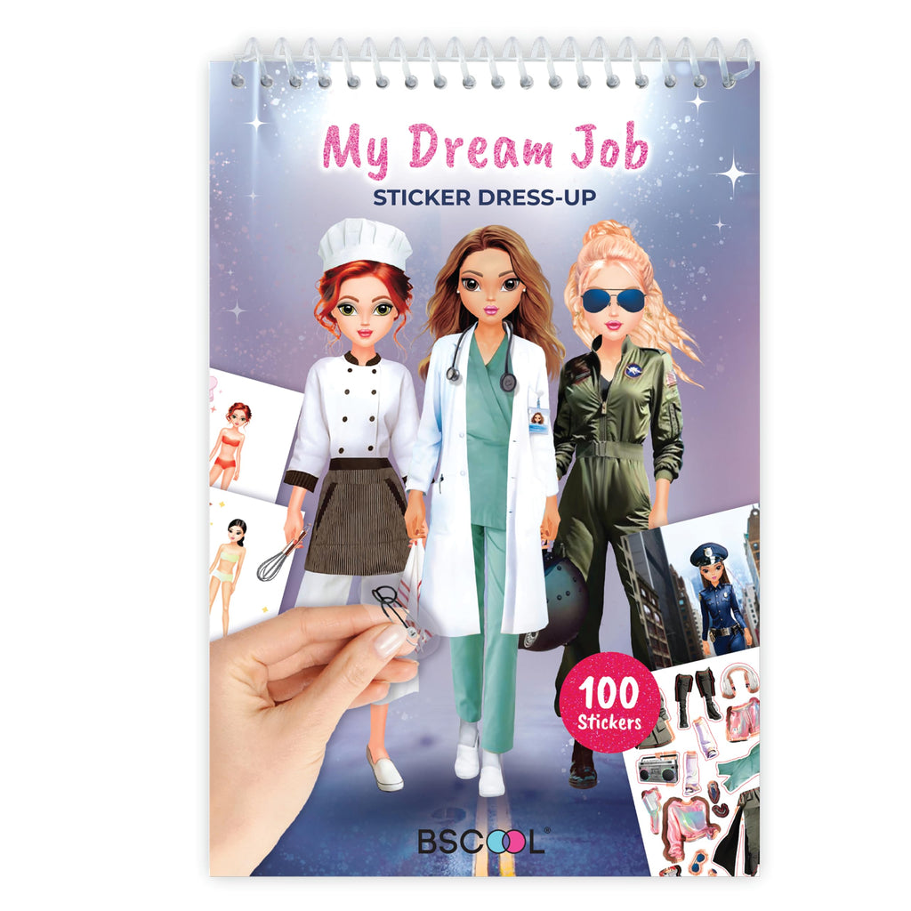 BSCOOL Sticker Dress Up My Dream Job – Career Fashion Activity Book for Girls 5+ with 100+ Stickers