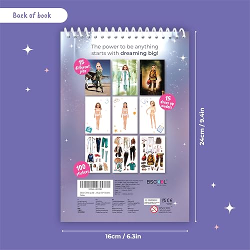BSCOOL Sticker Dress Up My Dream Job – Career Fashion Activity Book for Girls 5+ with 100+ Stickers