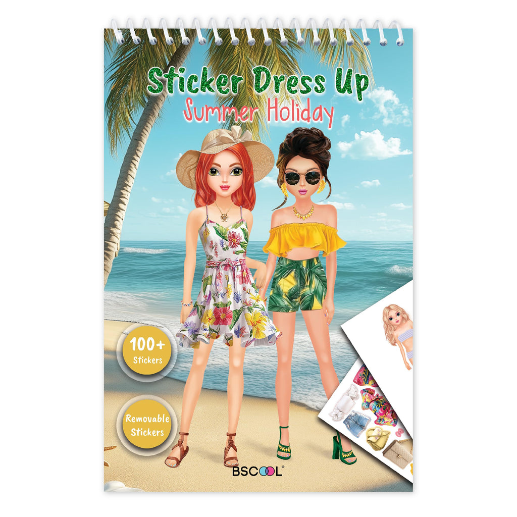 BSCOOL Summer Holiday Sticker Dress Up Book - 100+ Stickers, Step-by-Step Guides for Kids 5+