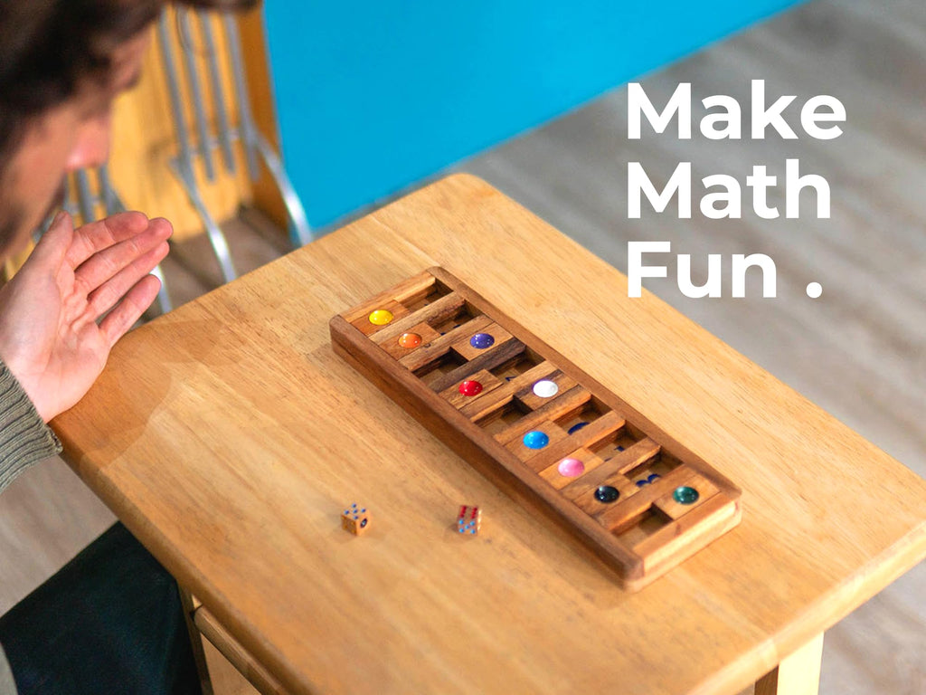 BSIRI Classic Shut The Box Game – Wooden 12-Number Dice Game for Travel & Math Fun